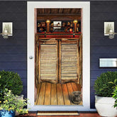 Aperturee Aperturee Retro Cowboy Wooden Tavern Door Party Door Cover